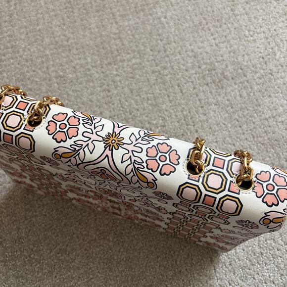 Tory Burch Gemini Link Hicks Garden Large Chain Leather Shoulder/crossbody Bag - Picture 10 of 15